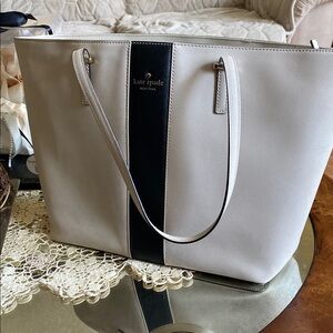 Kate Spade Cream and Black Elegant Tote